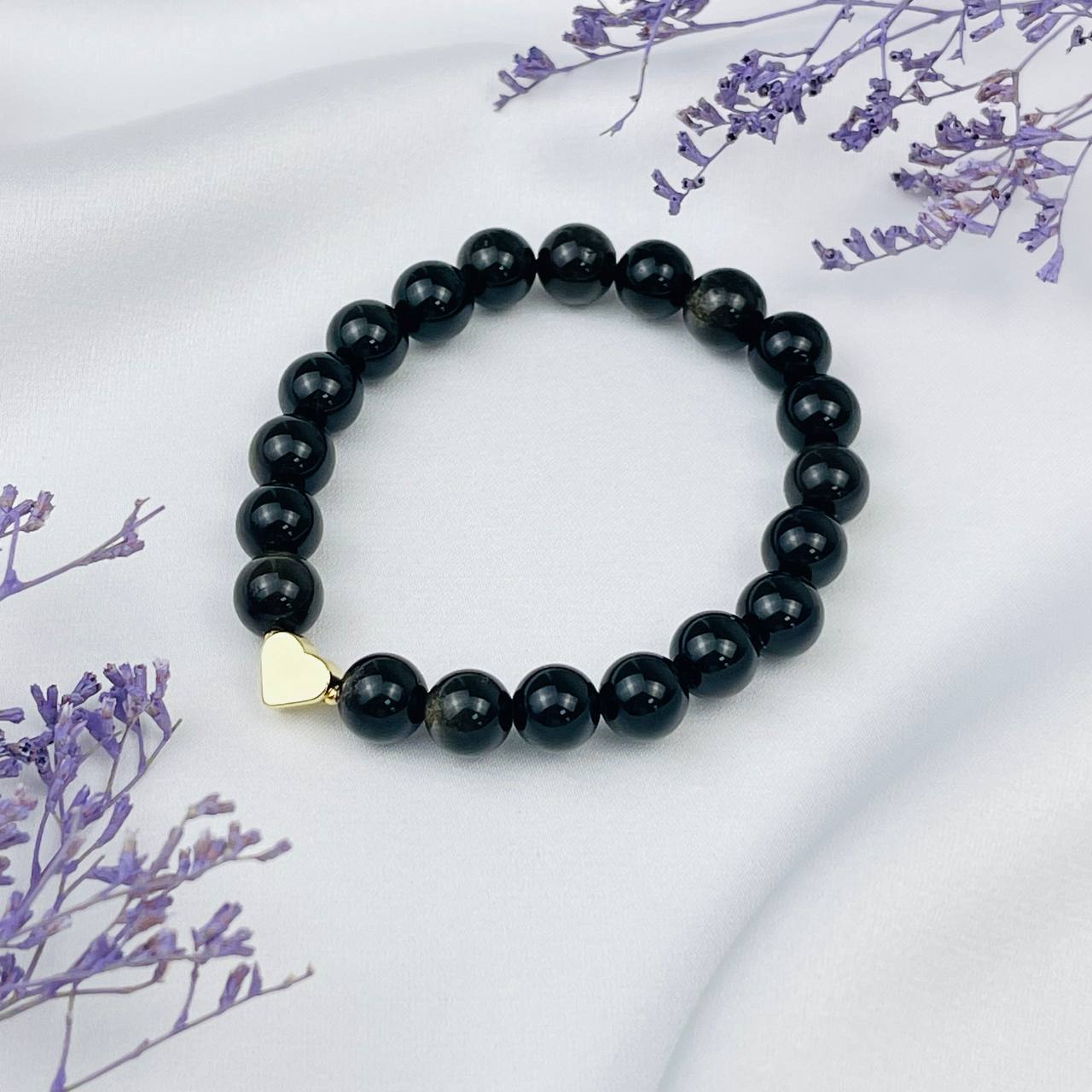 Радуга Самоцветов Браслет из золотистого Обсидиана со вставкой