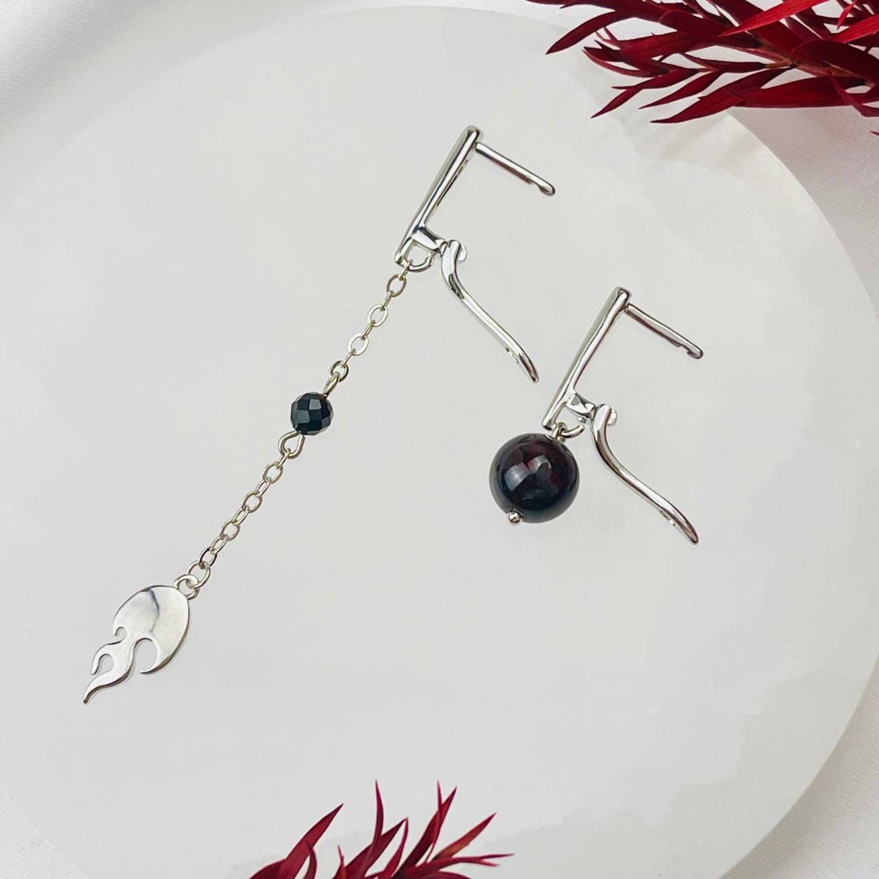 Радуга Самоцветов Серьги из Граната (Пироп) и Шпинели