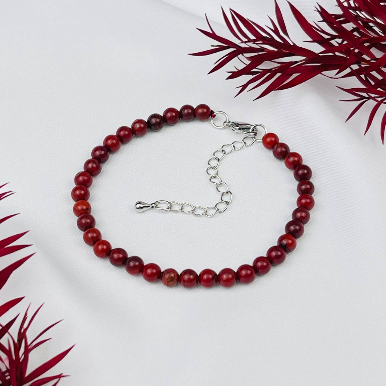 Радуга Самоцветов Браслет из кирпичной Яшмы