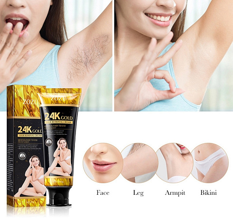 Уценка ZOZU Крем для депиляции 24K Gold HAIR REMOVAL CREAM 100гр
