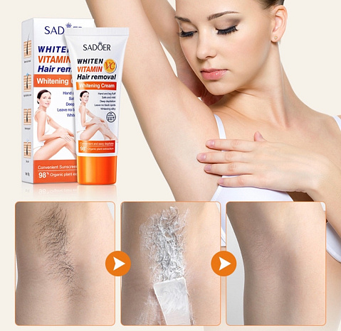 Крем для удаления волос SADOER WHITEN VITAMIN Hair removal 60гр