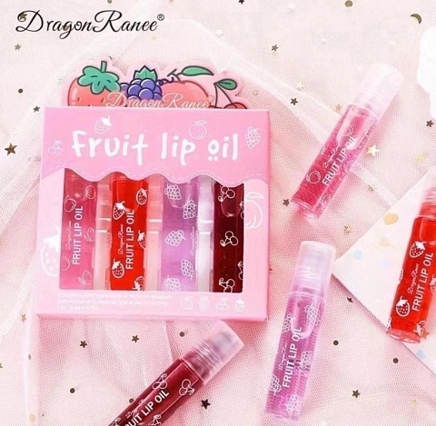 Глянцевый блеск для губ FRUIT LIP OIL Dragon Ranee Набор 4 шт