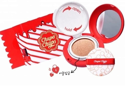 Тональная основа-кушон Chupa Chups Candy Glow Cushion Strawberry SPF 50+ / PA++++ 14гр