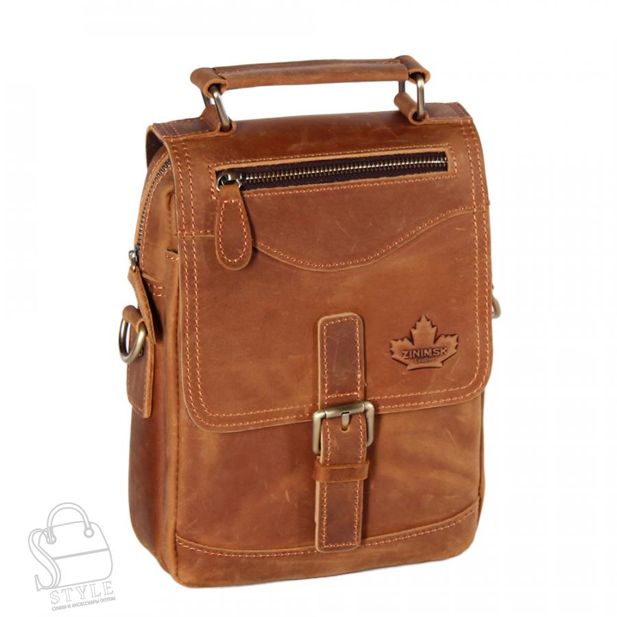 Сумка мужская кожаная 35601Z v.brown Zinimsk в Новосибирске