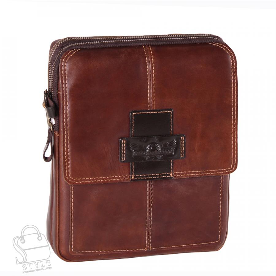 Сумка мужская кожаная 4105TR d.brown Tough Ryder