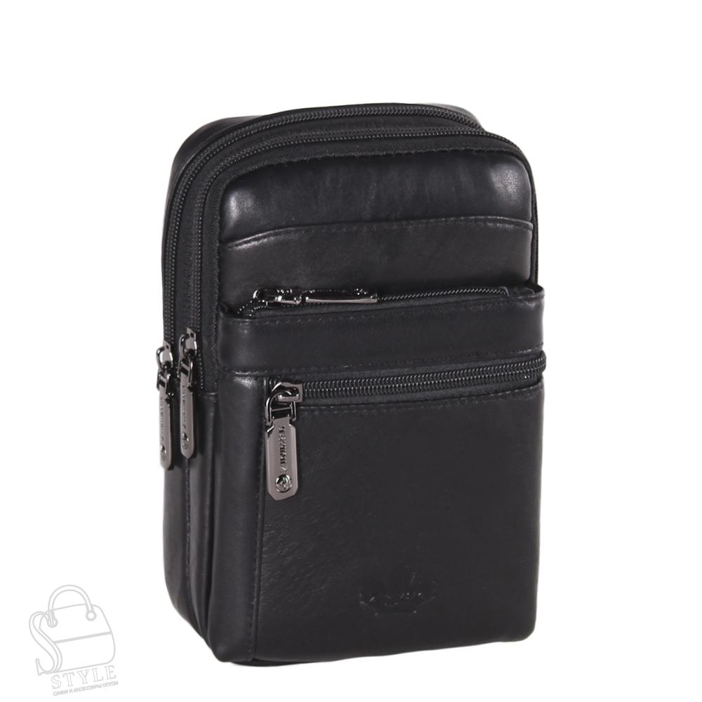 Сумка мужская кожаная кожаный 325016Z black Zinimsk