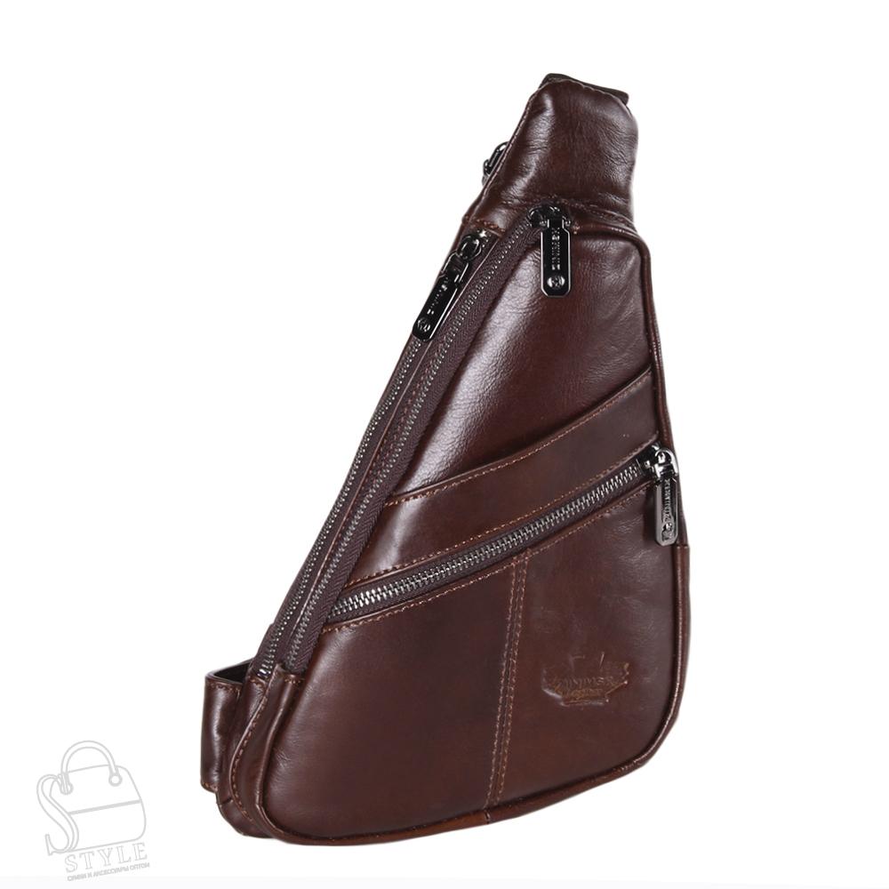 Рюкзак мужской кожаный 1211-1Z brown Zinimxs