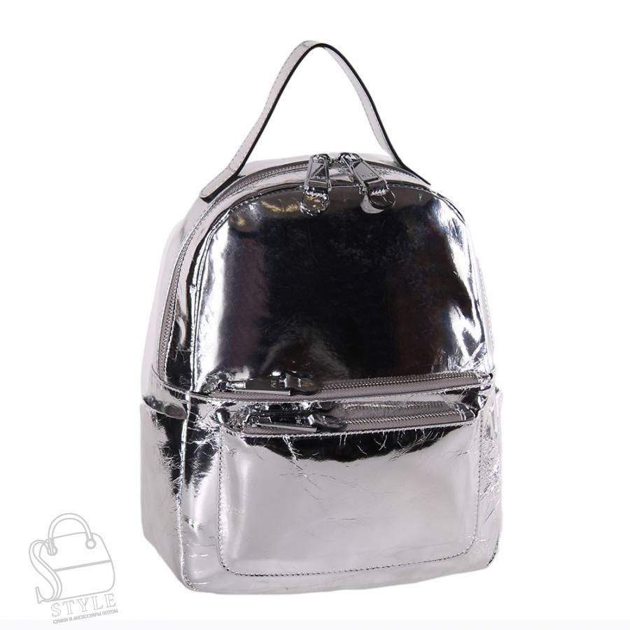 Рюкзак женский кожаный 21032 silver Polina&Eiterou
