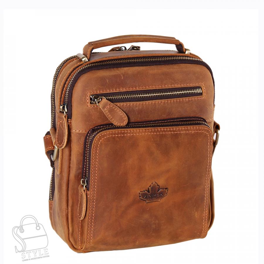 Сумка мужская кожаная 35702Z v.brown Zinimsk