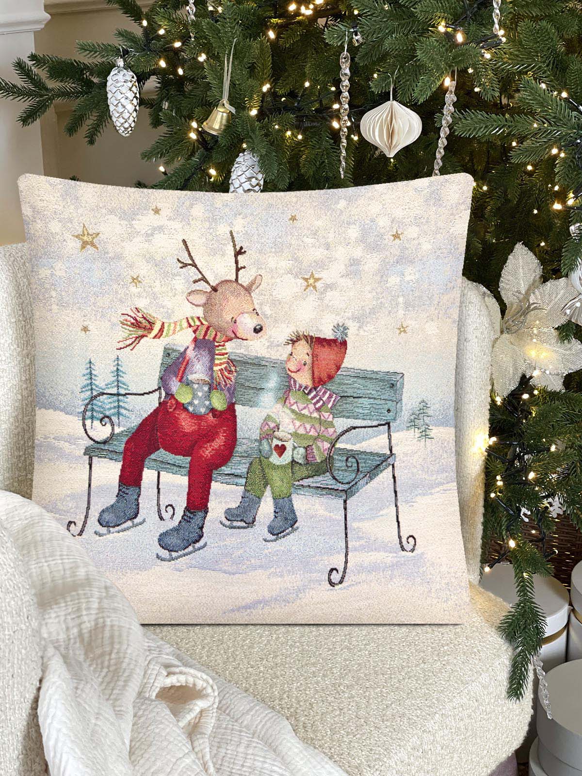 Праздник на севере Скамейка Наволочка 45х45 см золото 2413406 New