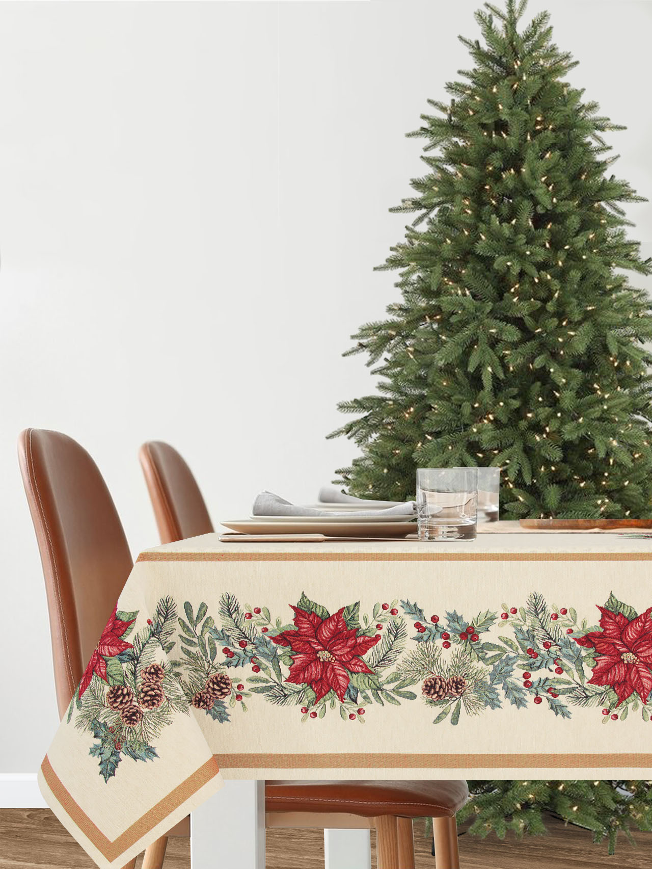 Рождественская звезда Скатерть 140х290 см 2414105 золото