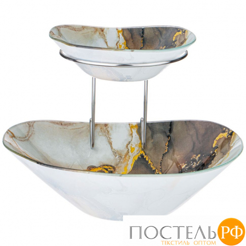 198-245 САЛАТНИК ДЛЯ СЕРВИРОВКИ ДВОЙНОЙ 15*13 И 25*22 СМ H=18 CM КОЛЛЕКЦИЯ MARBLE