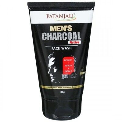 PATANJALI Men'S Charcoal Active Face Wash Мужской гель для умывания с углём 100г