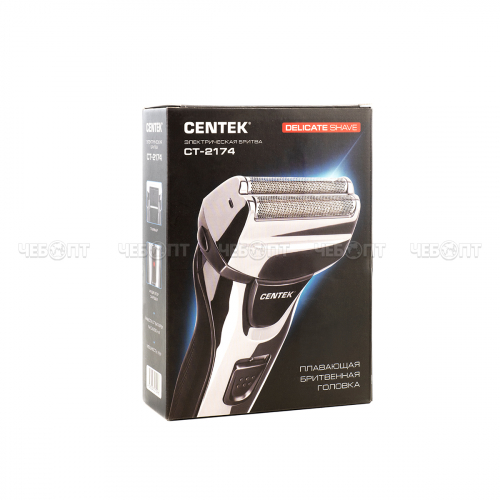 Бритва электрическая CENTEK CT-2174 (черн/хром) сеточная, плавающая головка, триммер, LED [24]