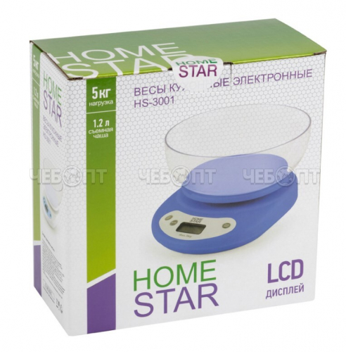 Весы настольные кухонные электронные HOMESTAR HS-3001 с чашей до 5 кг арт. 002661, 002662 [20] СКП