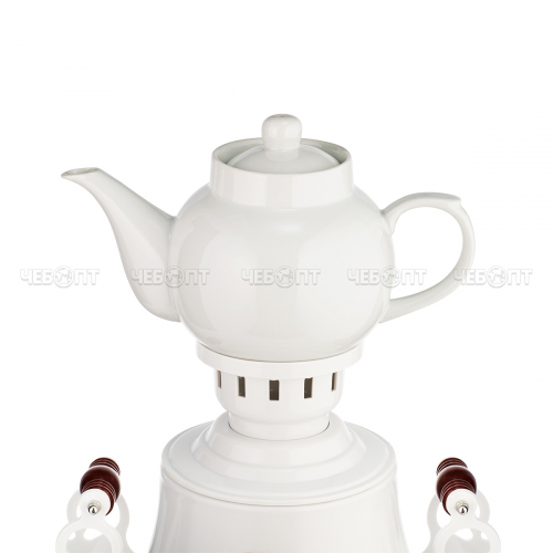 Чайник-самовар CENTEK CT-0091А WHITE корпус металл 4 л, керамич. заварочный чайник, поддержание темп, LED индикатор, мощн. 2300 Вт [4]