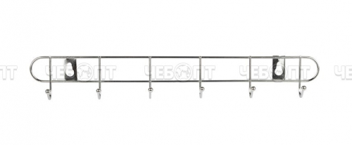 Вешалка настенная 6 крючков ELINE-WH-2, хром. сталь, РЫЖИЙ КОТ арт. 312057 [12/24/96] СКП