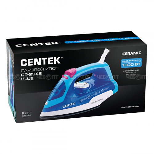 Утюг электрический CENTEK CT-2348 керамичская подошва, паровой удар, самоочистка мощн. 1800 Вт [10]