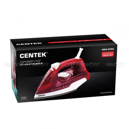 Утюг электрический CENTEK CT-2347 антипригар. подошва, паровой удар, самоочистка мощн. 1800 Вт [10]