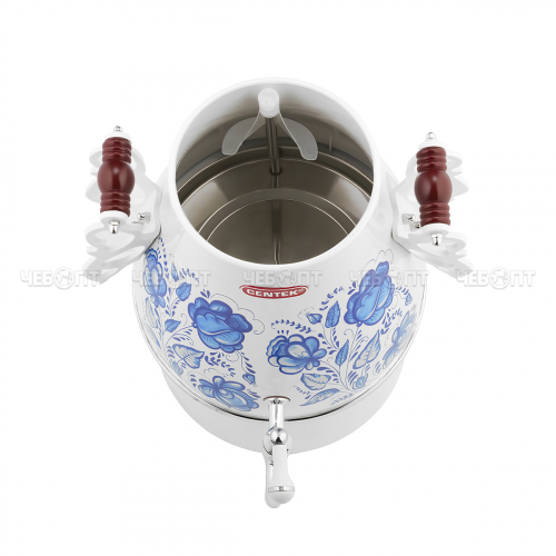 Чайник-самовар CENTEK CT-0091А WHITE корпус металл 4 л, керамич. заварочный чайник, поддержание темп, LED индикатор, мощн. 2300 Вт [4]