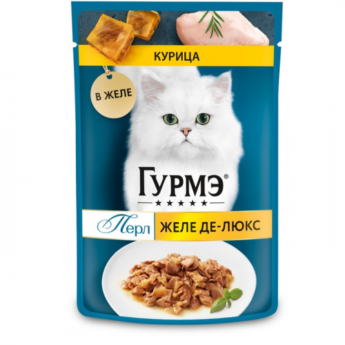 Влажный корм GOURMET PERLE для кошек, курица, в желе, 75 г