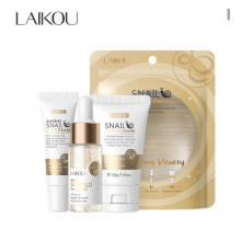 Набор уходовой косметики с муцином улитки Laikou Snail Revitalizing Skincare Set (Крем для лица + Сыворотка + Крем для глаз)