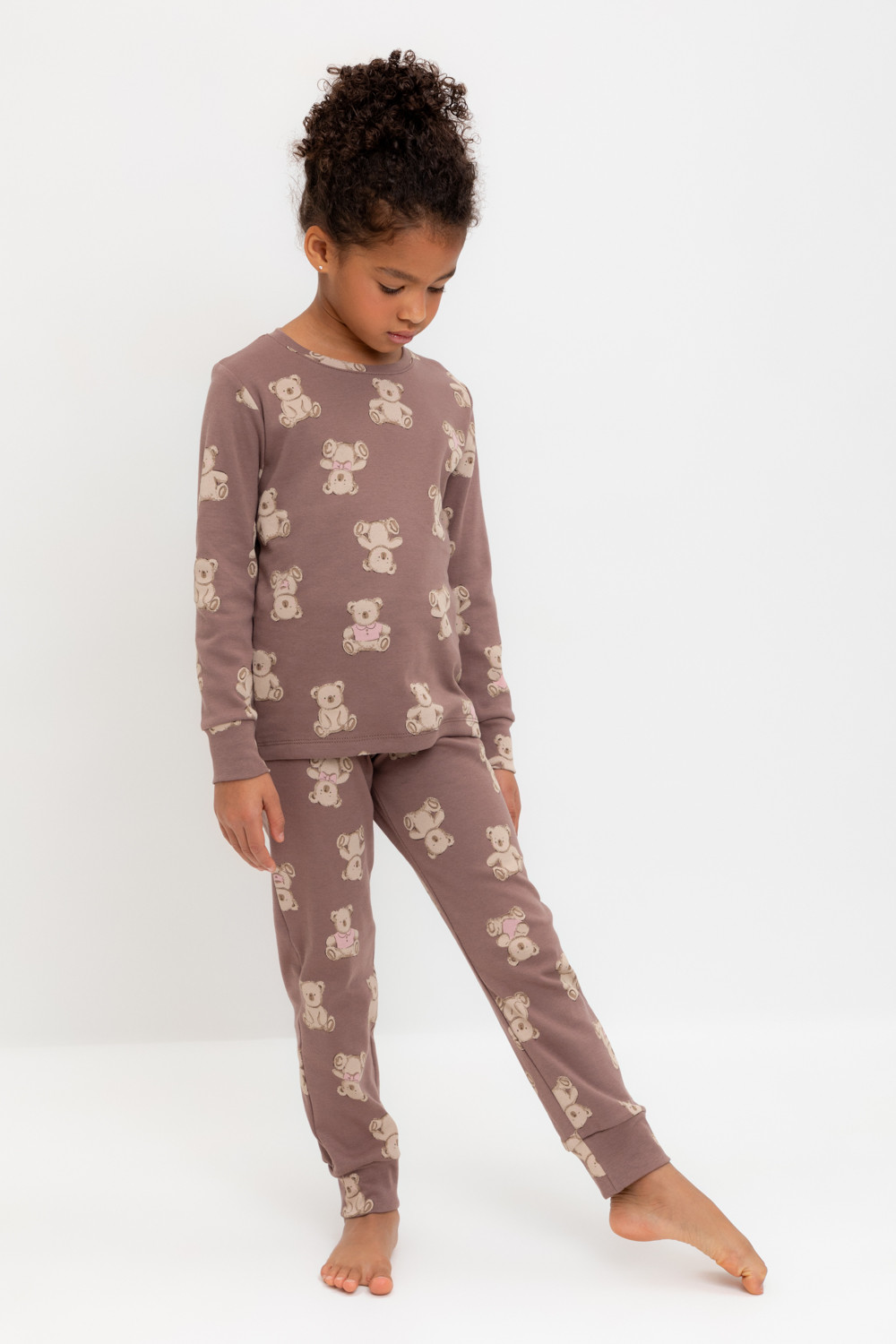 Crockid Пижама К 1552 капучино, медвежонок с бантиком Crockid