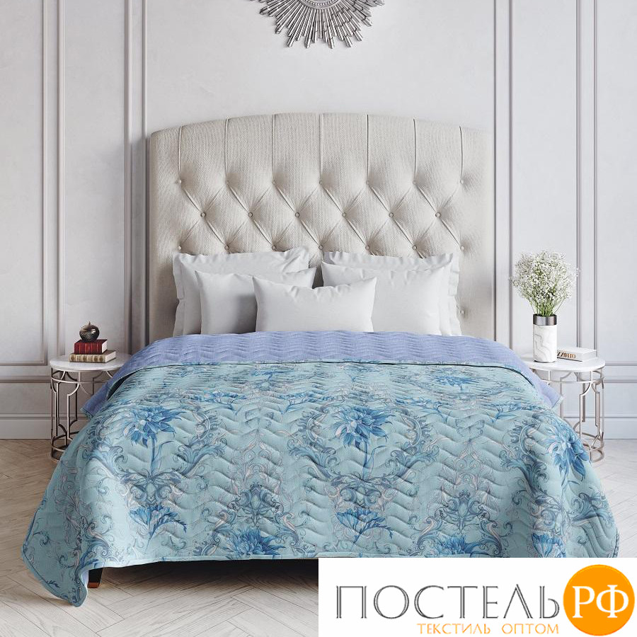 Покрывало Ночь Нежна Лунный свет (голуб.) осн. 7086-2 180х215 Бязь 120гр.