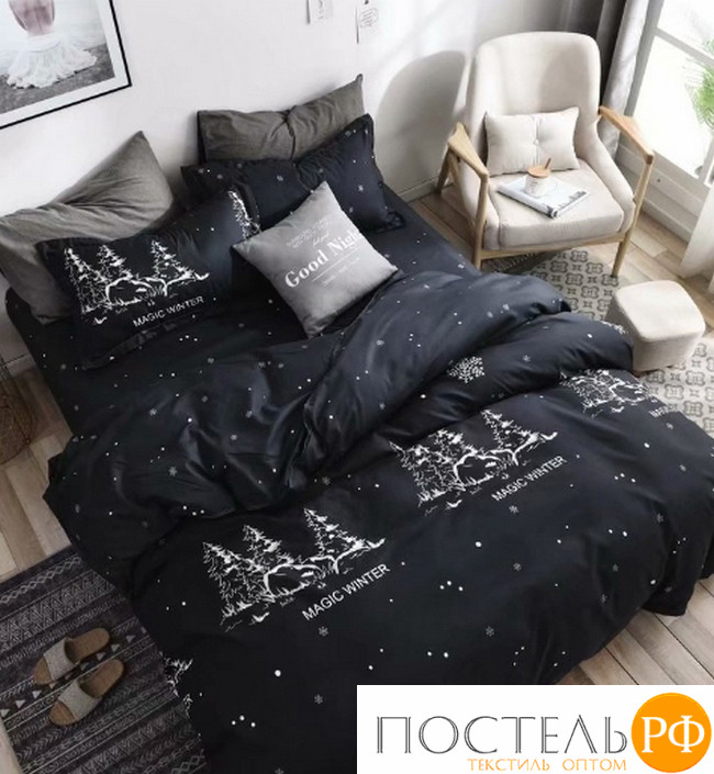 DF03-42 код1069, КПБ Dream Fly Евро 2 наволочки, 50x70 (2 шт), Микросатин, ПВХ упаковка