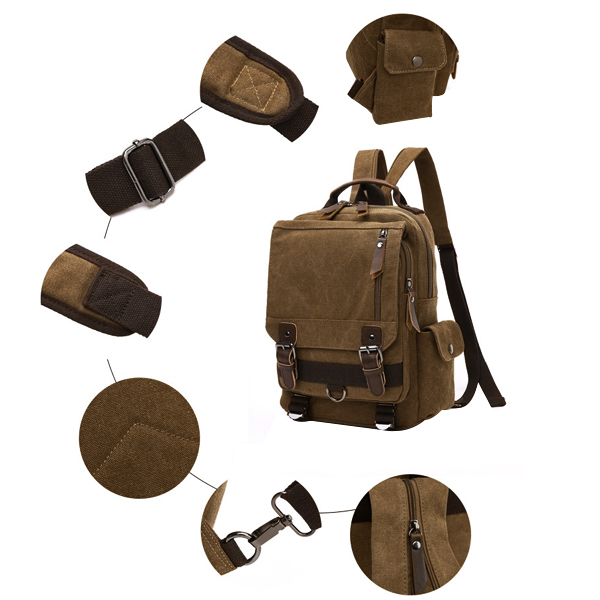 Borgo Antico. Рюкзак брезентовый. 8596-1 coffee