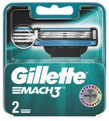 Cменные кассеты для бритья «Mach 3» Gillette, 2 шт