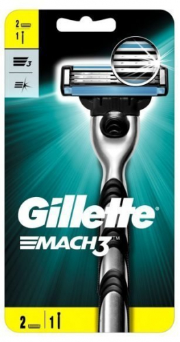 Бритва с 2 сменными кассетами «Mach 3» Gillette