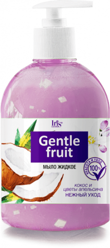 Мыло жидкое GENTLE FRUIT Кокос и цветы апельсина флакон Iris, 500 мл