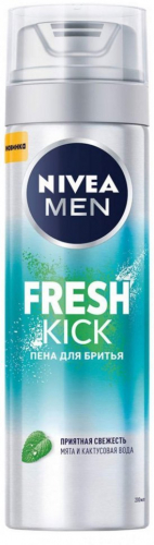 Пена для бритья Nivea Men Fresh Kick приятная свежесть с мятой мужская 200 мл