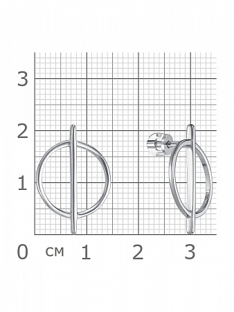 12-1171 Серьги родированные серебро 925*
