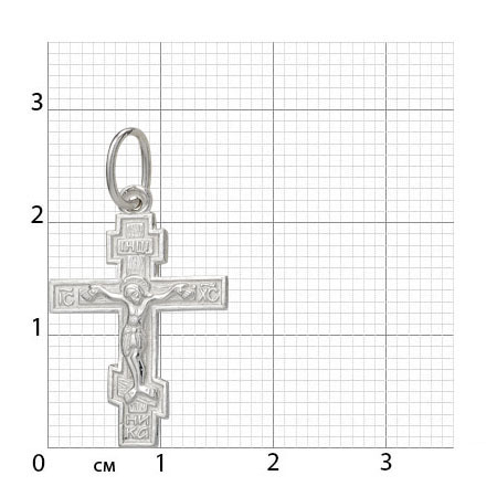 1-222-1 крест из серебра штампованный белый