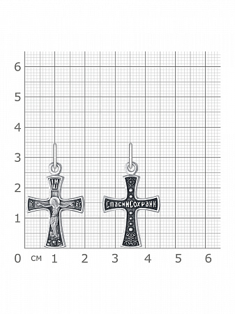 63-1709 Крест из серебра частичное чернение литье