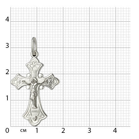1-086-1 крест из серебра штампованный белый