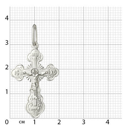 1-039-1.55 039.55 крест из серебра штампованный белый