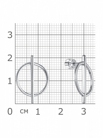 12-1171 Серьги родированные серебро 925*