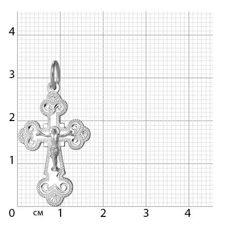 1-142-1 крест из серебра штампованный белый