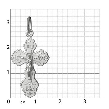 1-101-1 крест из серебра штампованный белый