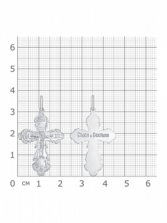 1-100-1 крест из серебра штампованный белый