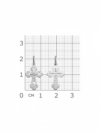 1-190-1.55 190.55 крест из серебра штампованный белый