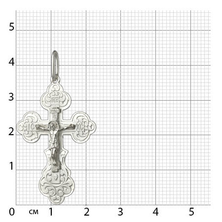 1-005-1 крест из серебра штампованный белый