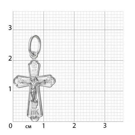 1-175-1.55 175.55 крест из серебра штампованный белый