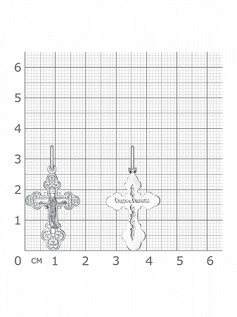 1-234-1 крест из серебра штампованный белый