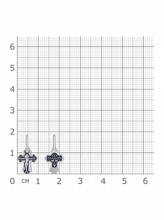 63-1701 Крест из серебра частичное чернение литье