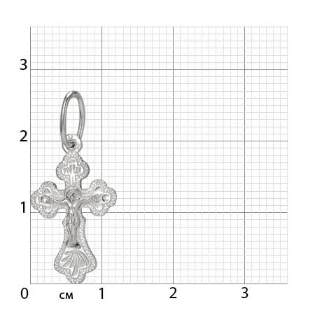 1-214-1.55 214.55 крест из серебра штампованный белый