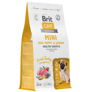 Brit Care Mini Superpremium Dog Puppy&Junior с индейкой для щенков и молодых собак мини пород,   (400 г)